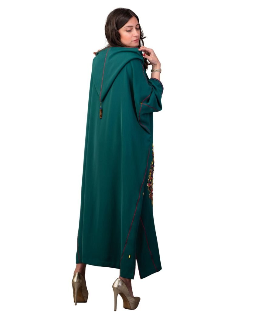 Amira Moroccan Jalabiya Women Crepe Green