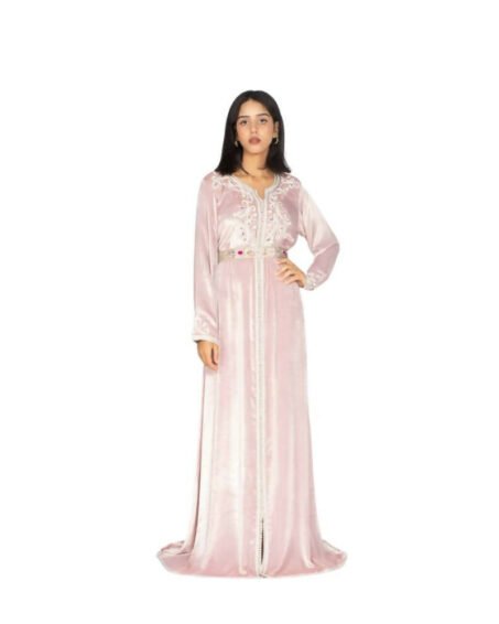 Baby Pink Velvet Kaftan