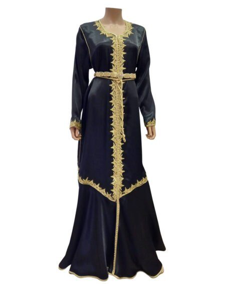 Black Satin Kaftan