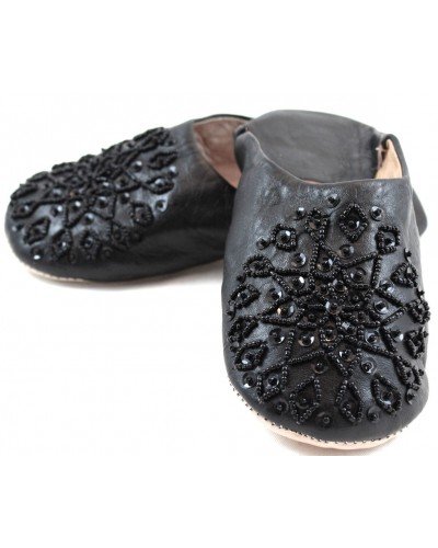 Black selma slippers with sequins