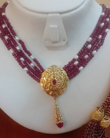 Bledi Red and White Moroccan Necklace