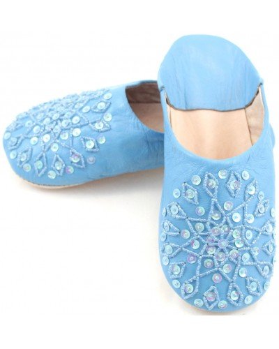 Blue selma slippers with sequins