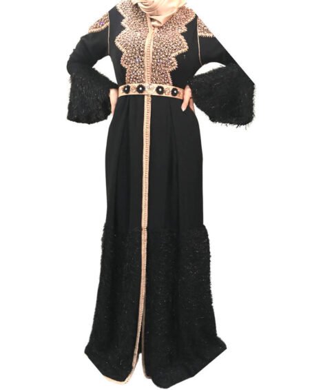 Bronze and Black Modern Winter Kaftan