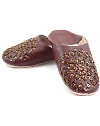 Brown selma slippers with sequins