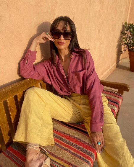 Caftan à ceinture noir Ines