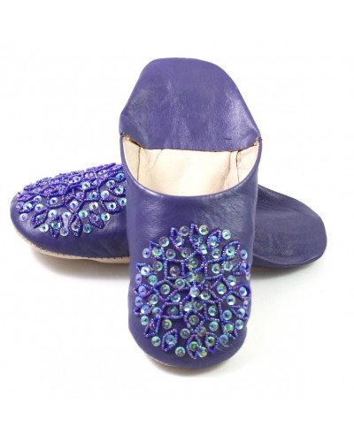 Deep purple selma slippers with sequins
