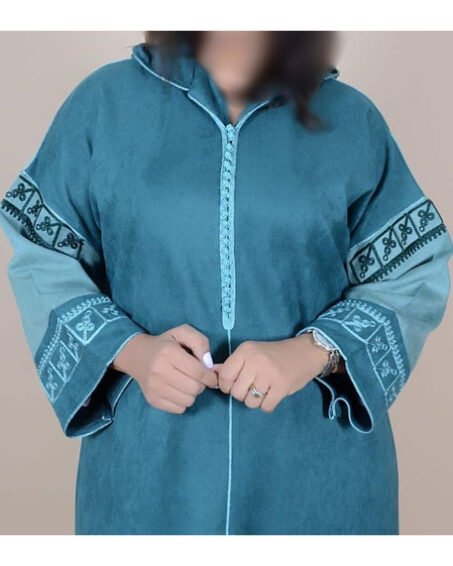 djellaba femme bleu canard