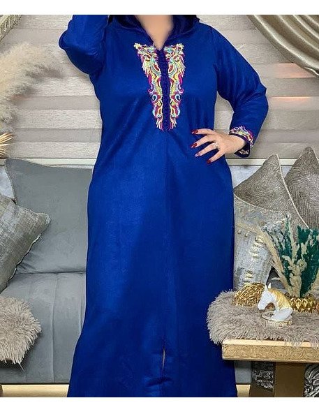 Djellaba femme bleu royal