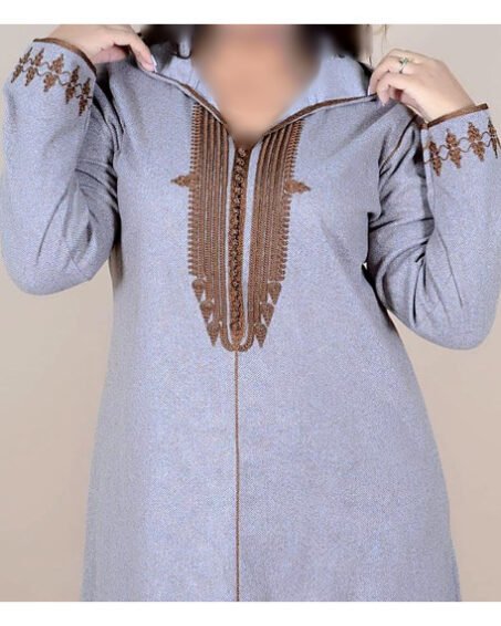 Djellaba femme gris marron