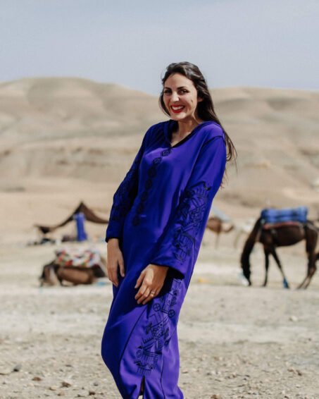 Djellaba marocaine Bleu Majorelle