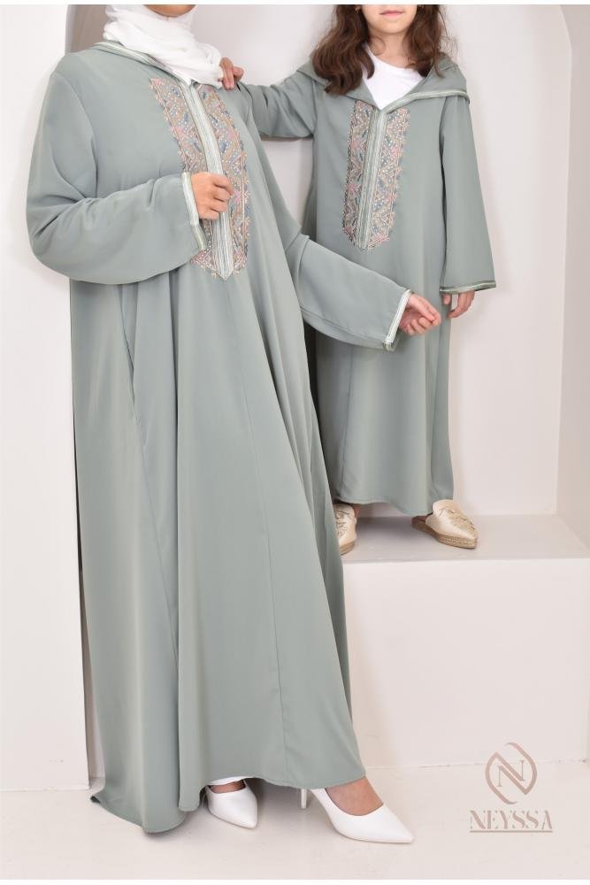 Djellaba mother or daughter FARIYA Green