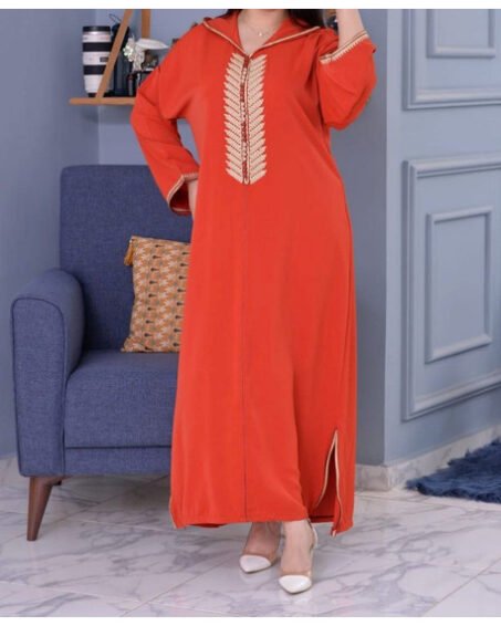 Djellaba orange et doré