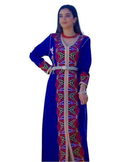 Embroidered blue caftan