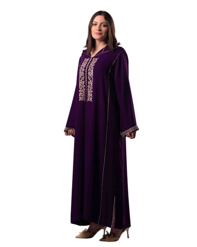 Fatima Moroccan Jalabiya Women Crepe Purple