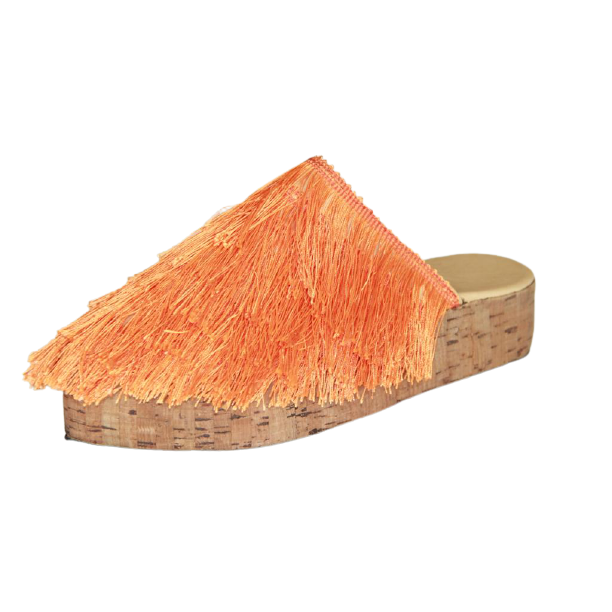 Franges Fay Orange Moroccan Babouches