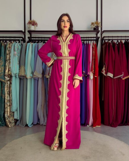 Fuschia & Gold Kaftan