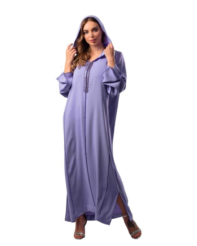 Ghalia Moroccan Jalabiya Women Crepe Grey