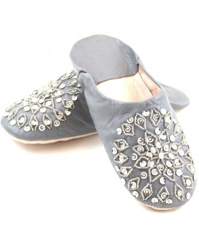 Grey selma slippers with sequins