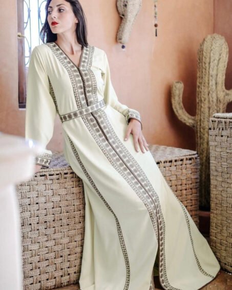Kaftan jaune pastel