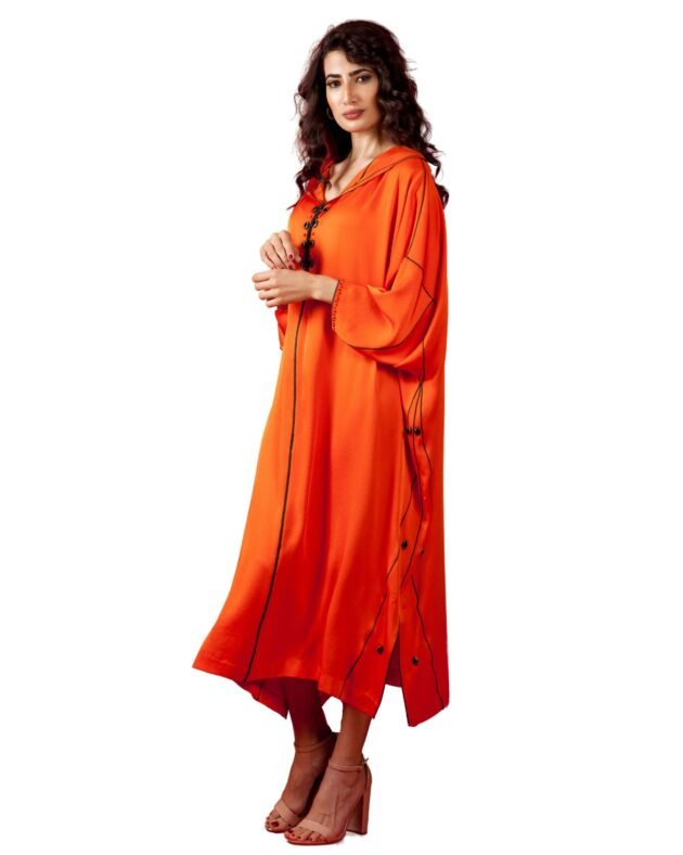 Leyla Moroccan Jalabiya Women Crepe Red