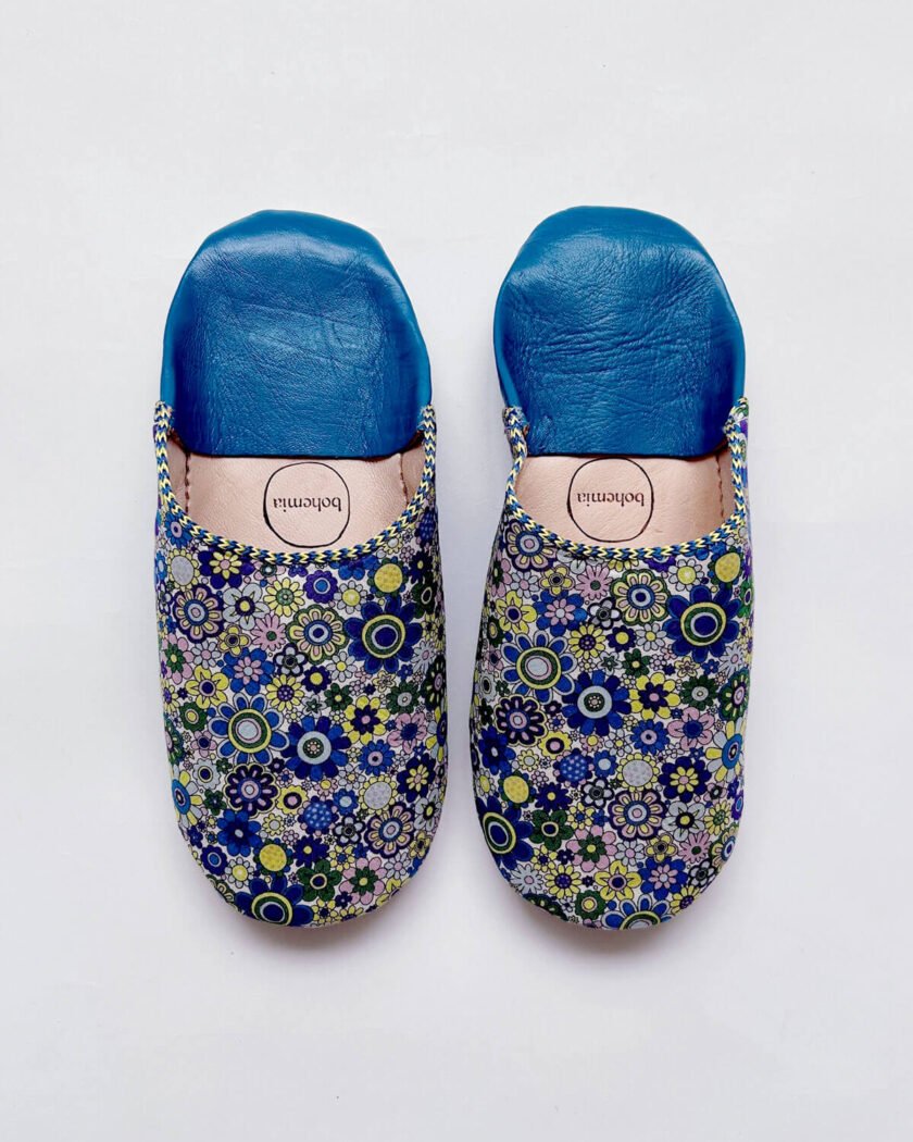 Liberty Print Babouche Slippers, Paradise Petals