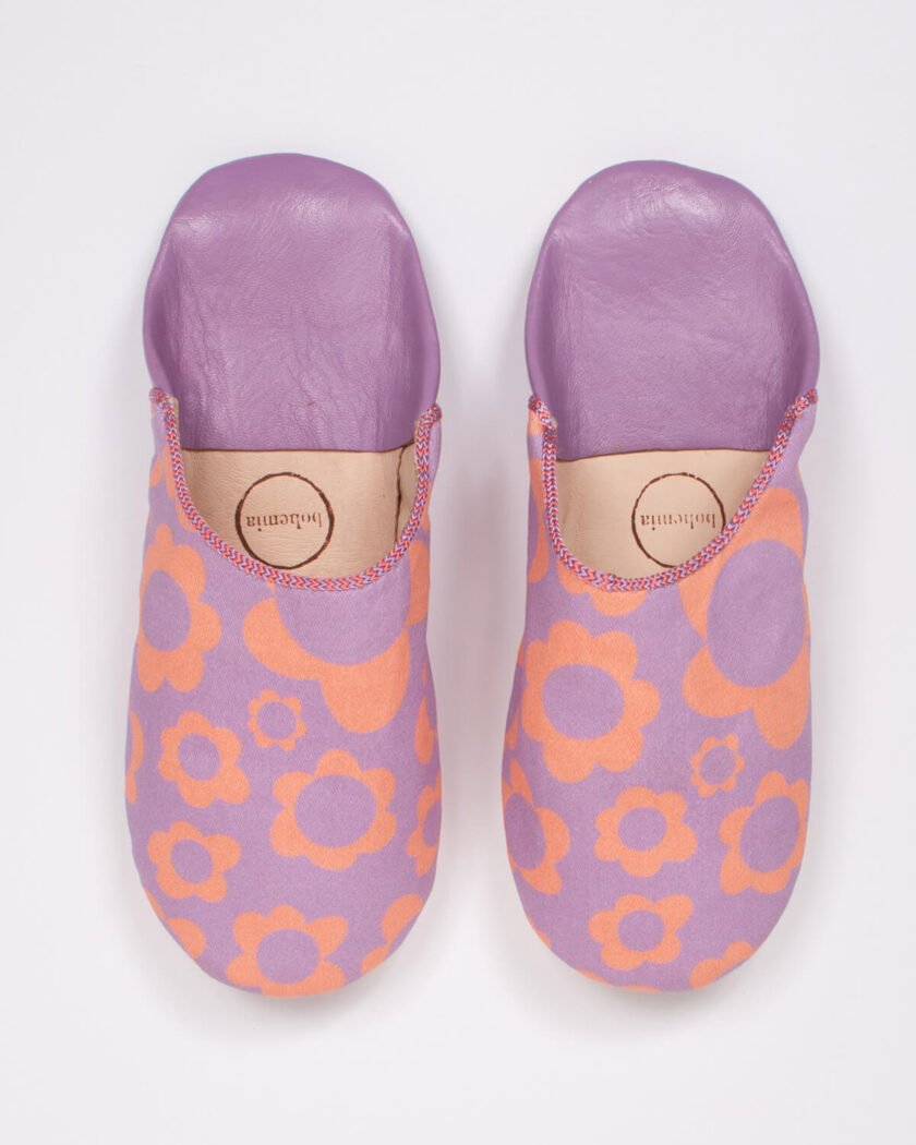 Margot Floral Babouche Slippers, Lilac
