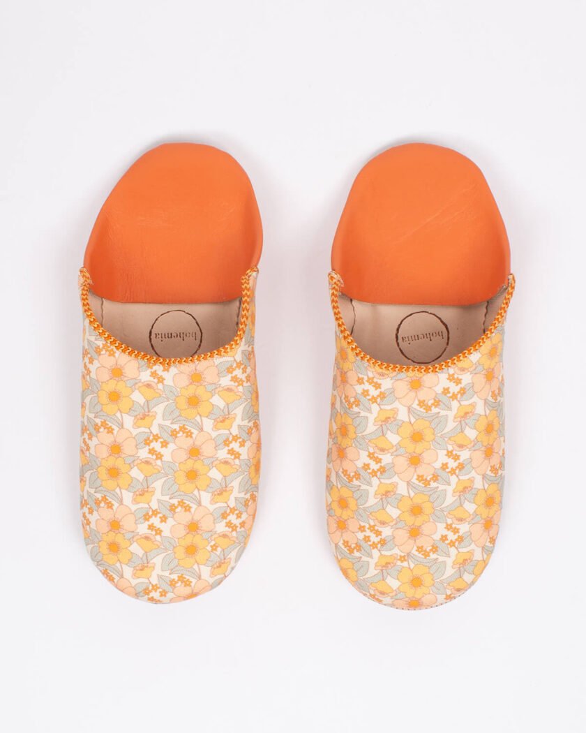 Margot, Honey Floral Babouche Slippers