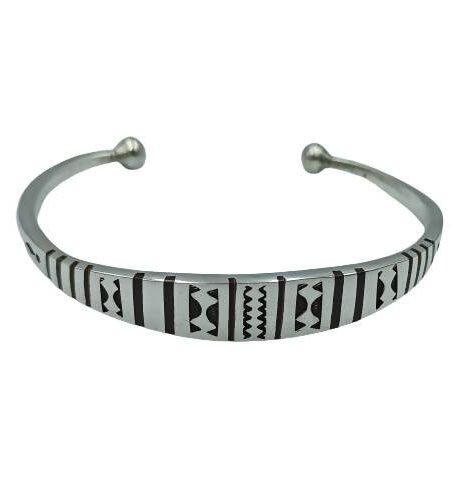 Men and Women Charm, Bangle Bracelet 925 Silver Open , 2-Ball Cuff Bracelet, Handmade in Morocco