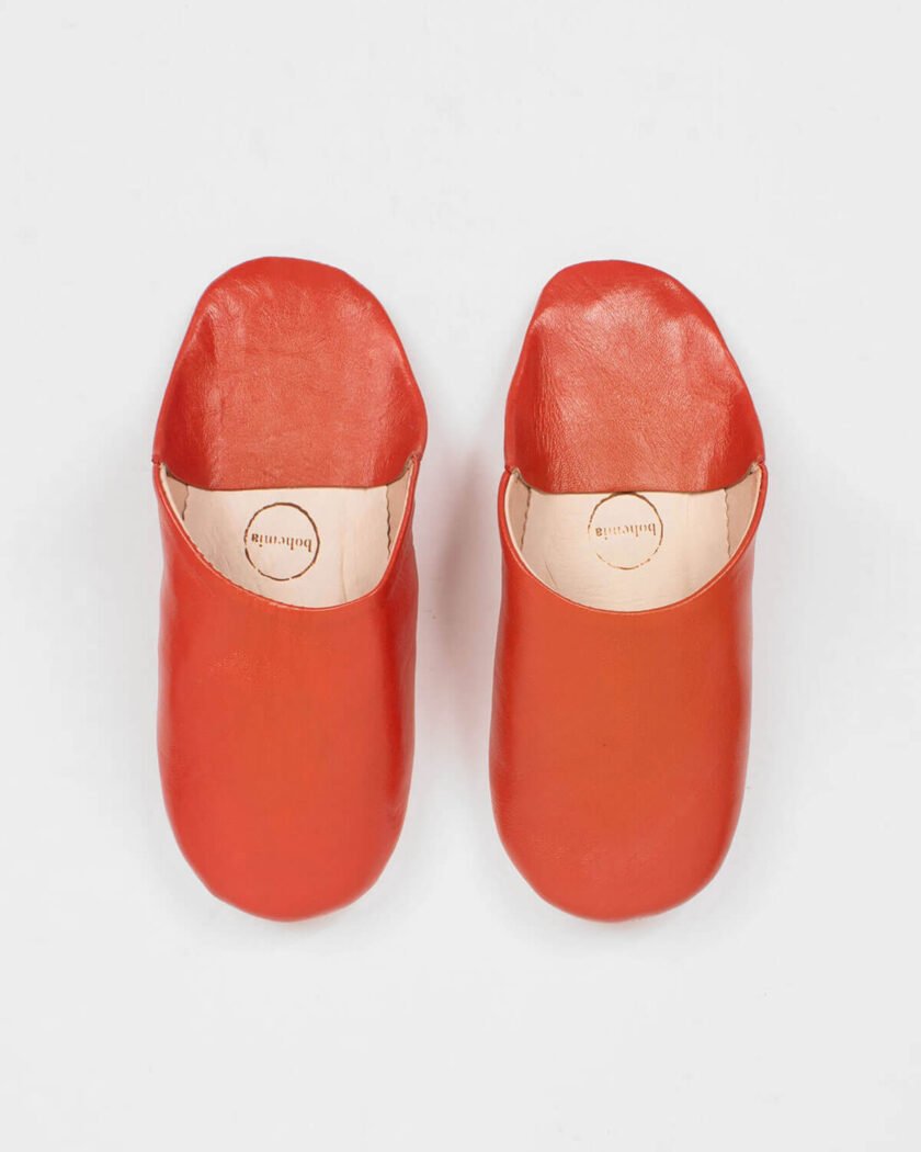 Moroccan Babouche Basic Slippers, Burnt Orange (Pack of 2)