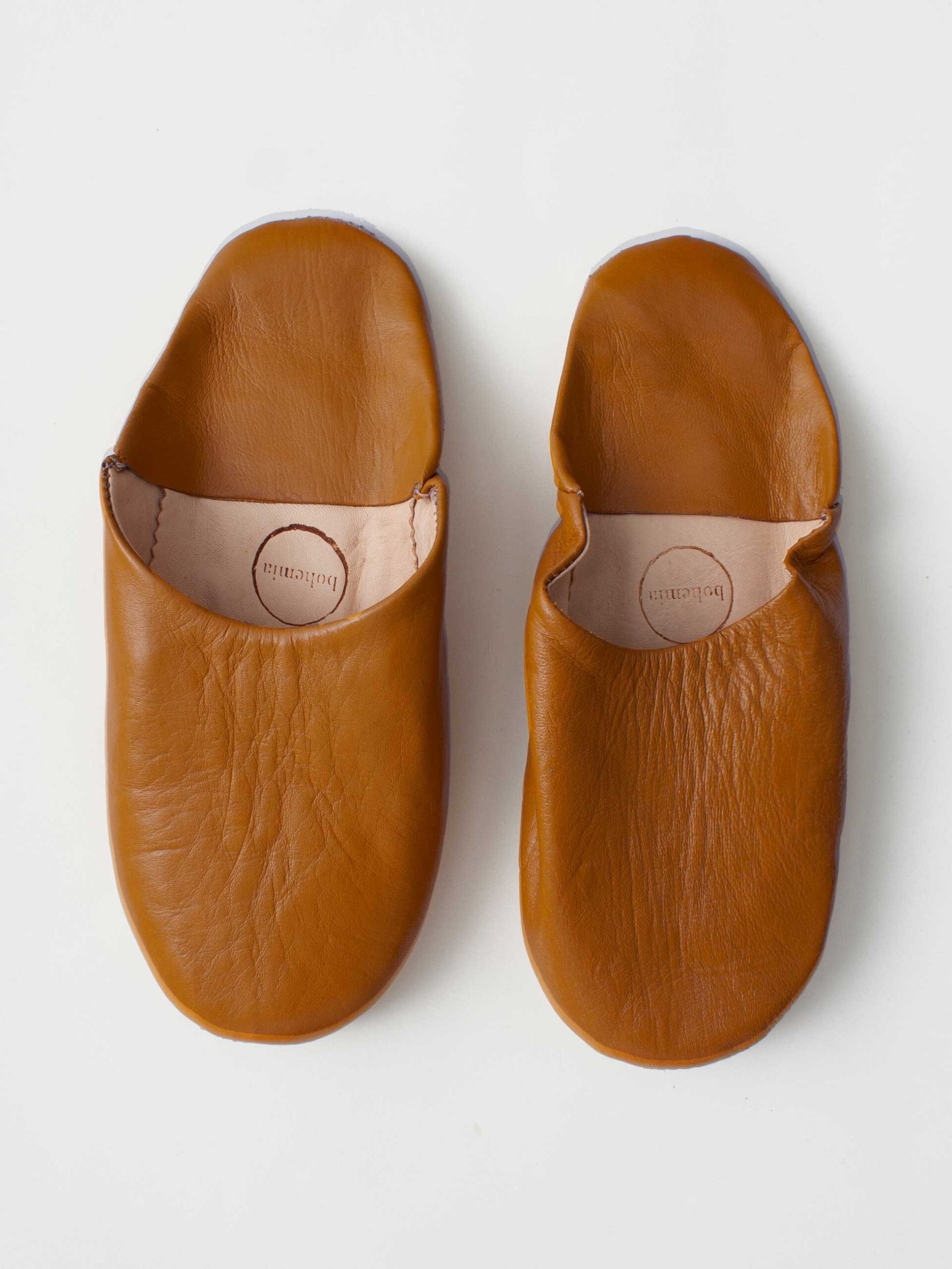 Moroccan Babouche Basic Slippers, Caramel (Pack of 2)