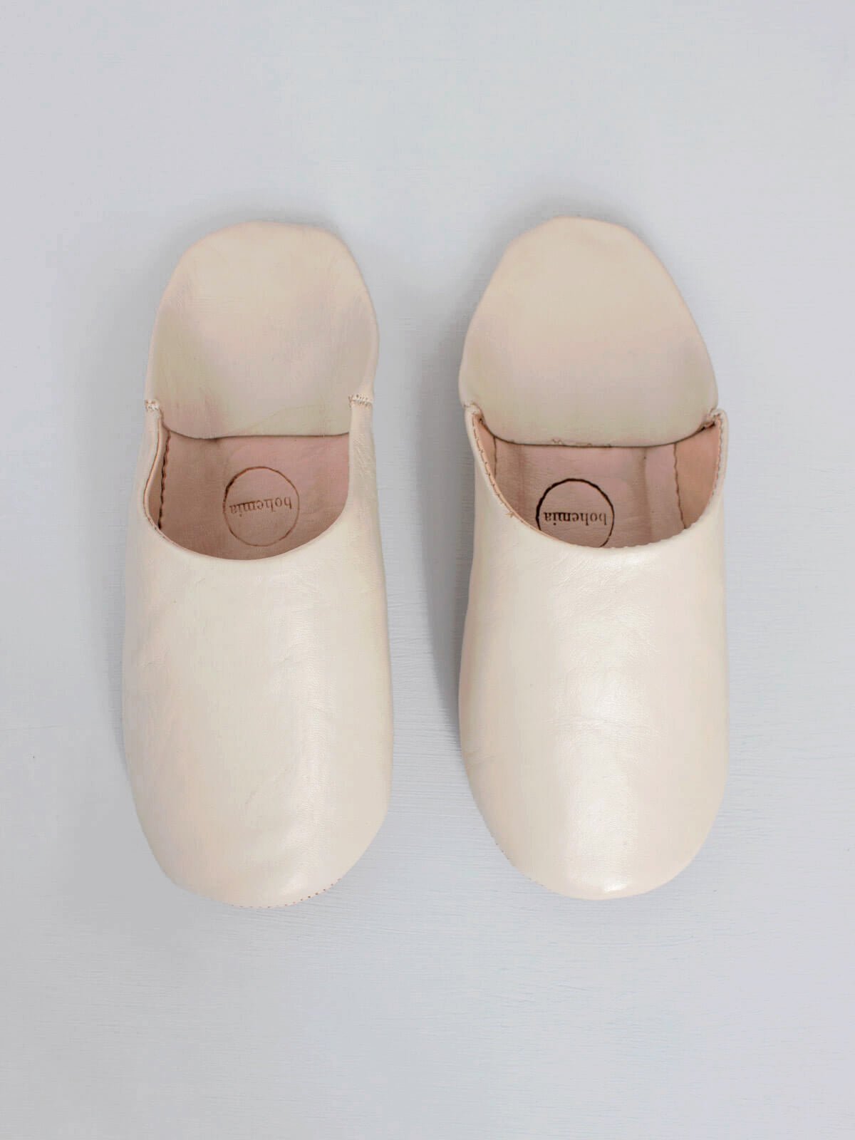 Moroccan Babouche Basic Slippers, Chalk (Pack of 2)