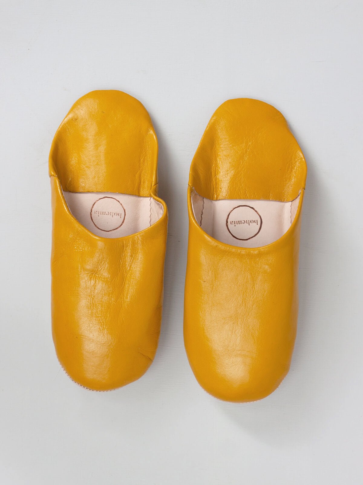 Moroccan Babouche Basic Slippers, Mustard (Pack of 2)