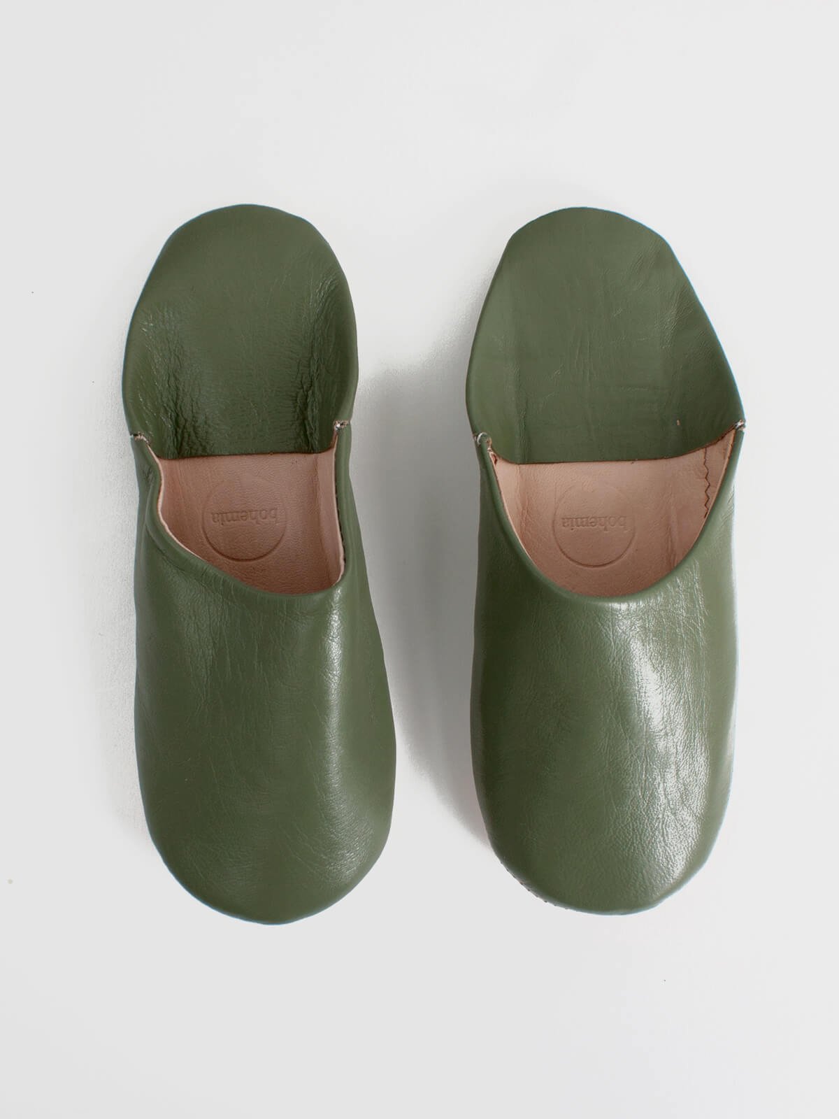 Moroccan Babouche Basic Slippers, Olive (Pack of 2)