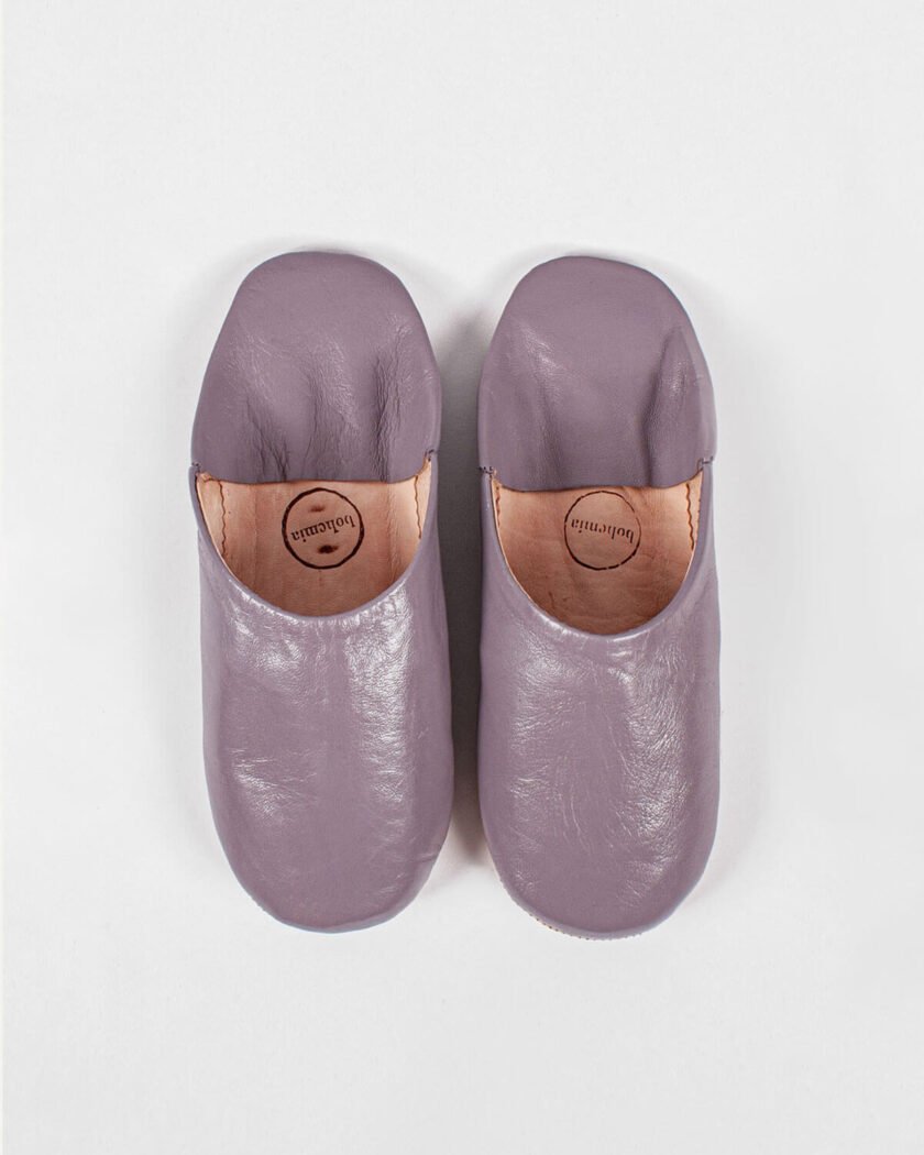 Moroccan Babouche Basic Slippers, Violet (Pack of 2)