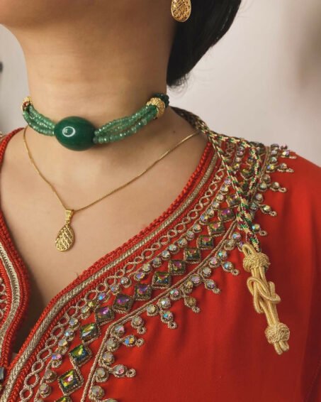 Moroccan Green Jade Chocker