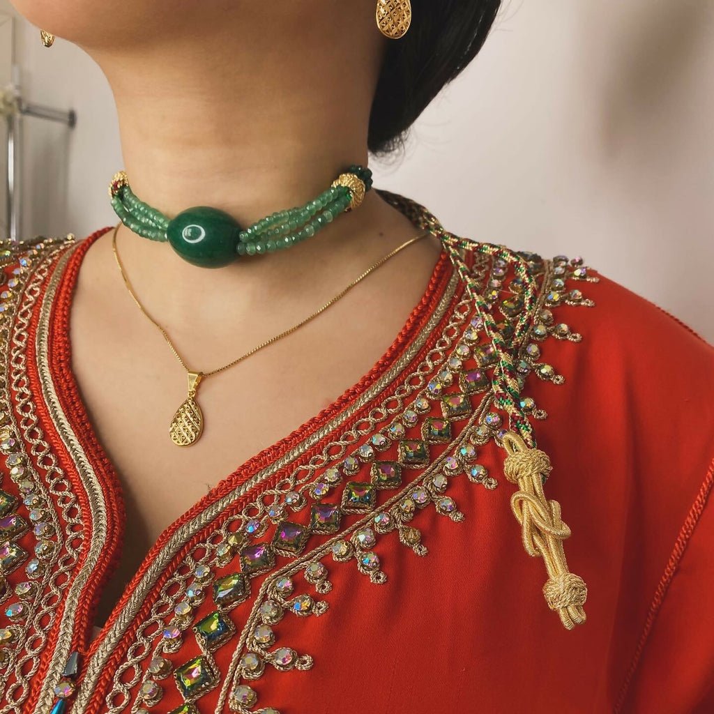 Moroccan Green Jade Chocker