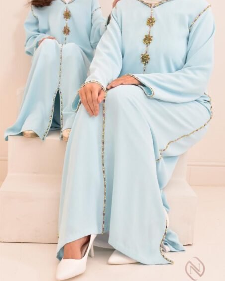 Moroccan Jellaba Neyla Sky Blue