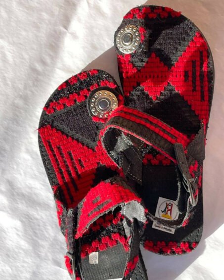 Moroccan Red and Black Sandals