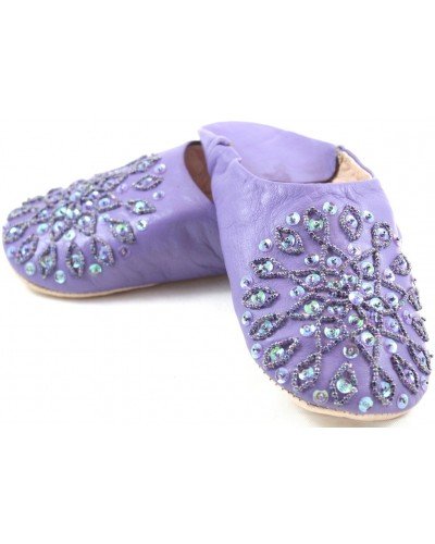 Purple selma slippers with sequins