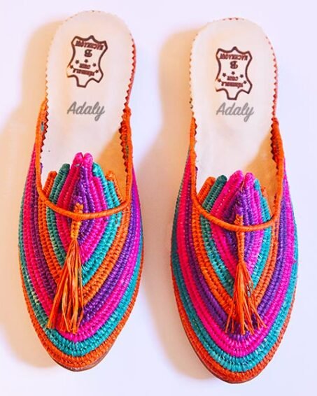 Raphia slippers