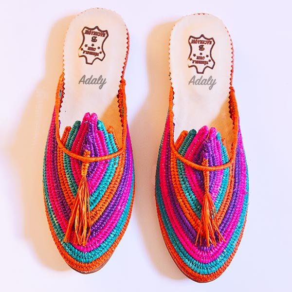 Raphia slippers