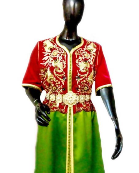 Red & Green Moroccan Kaftan
