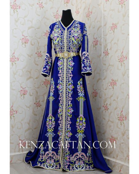 Robe arabe bleu royal avec broderie