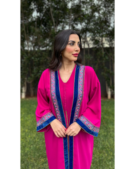 Robe marocaine Djellaba d'or et d'eau