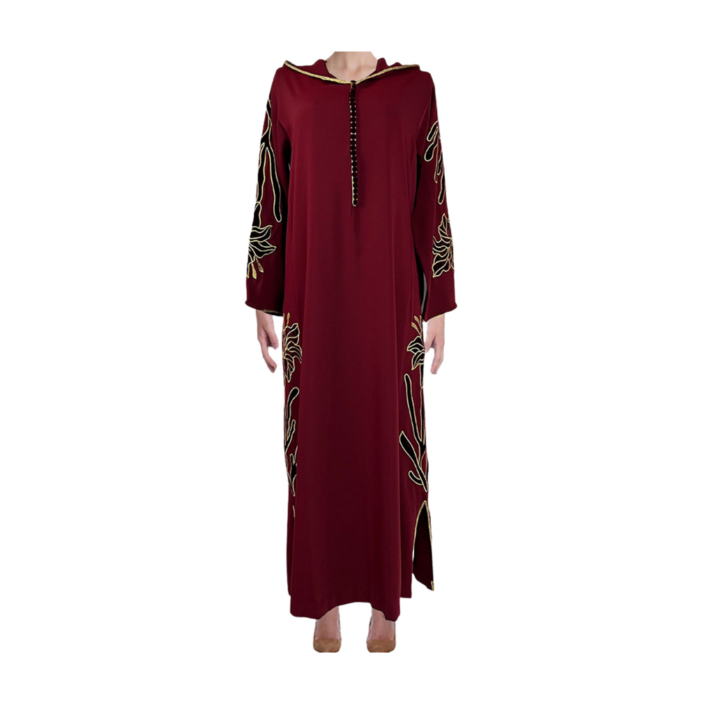 Robe marocaine Djellaba d'or et d'eau