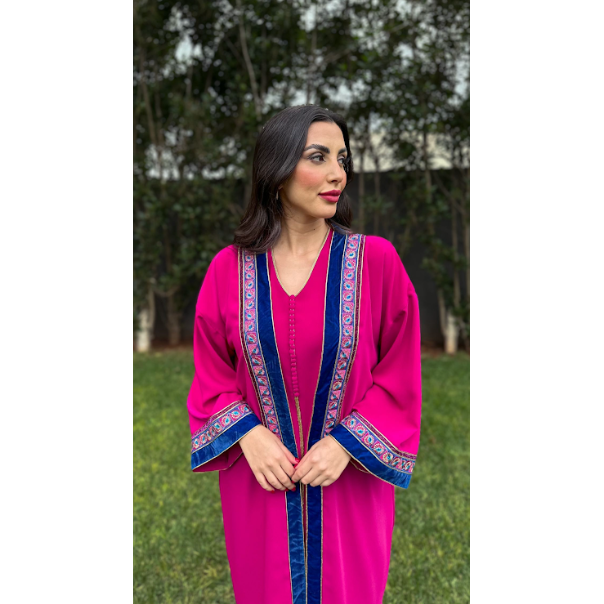 Robe marocaine Djellaba d'or et d'eau