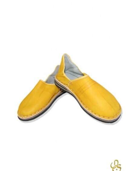 Sahara yellow leather slippers