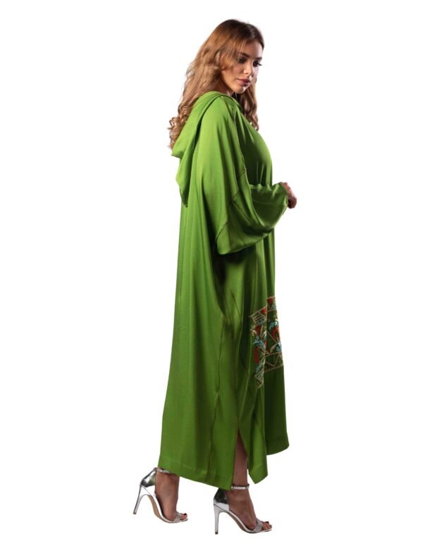 Sania Moroccan Jalabiya Women Crepe Green