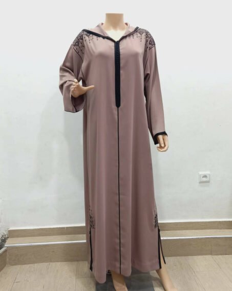Taupe & Black Moroccan Djellaba