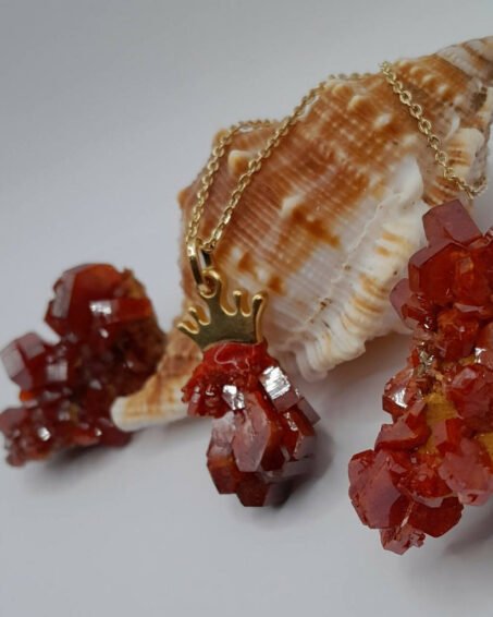 Vanadinite crystal necklace